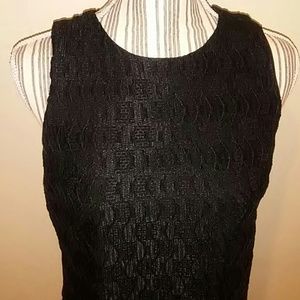 Black Patterned Overlay Dress